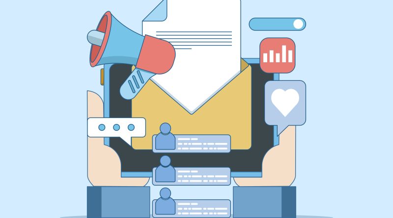 Megaphone illustration representing AI email marketing ROI growth