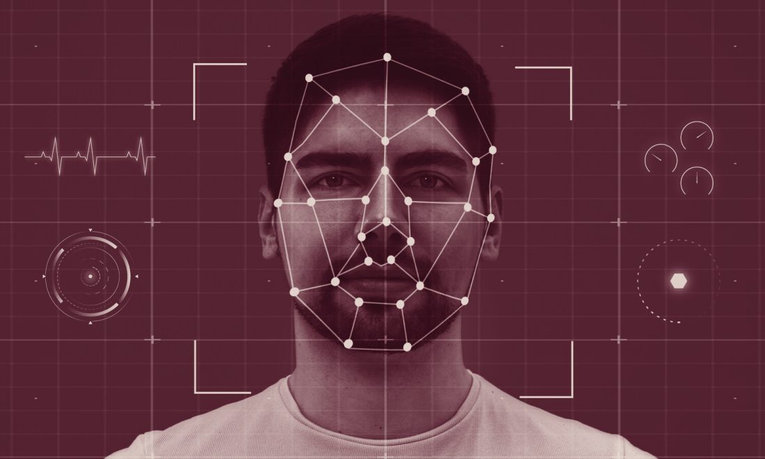 Face-scan overlay on an adult, representing ChatGPT's age estimate deciding account placement